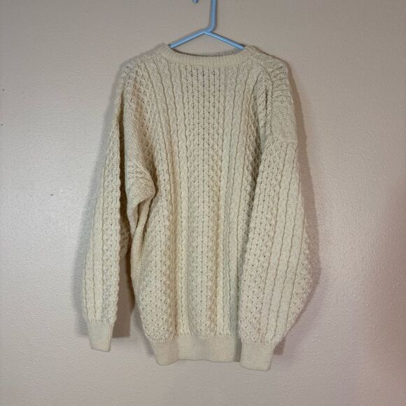 Gaeltarra of Ireland wool and Alpaca
 Cream Cable Knit Sweater L - Picture 5 of 5